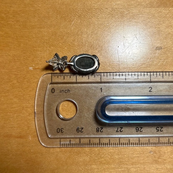 David Sigal Green Labradorite Flower Enamel 925 Sterling Silver Drop Earrings - Picture 15 of 15